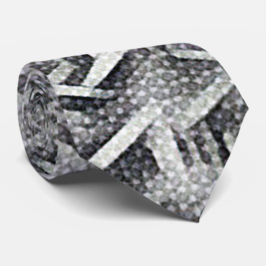 Monochroom abstract geometrisch patroon 1279 stropdas (Opgerold)