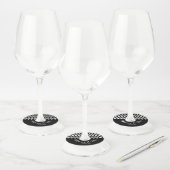 Monochroom Abstract Mid Century- Naam van het paar Wijnglaslabel (Set)