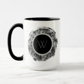 Monochroom Abstract Penseelstreek Monogram Mok (Links)