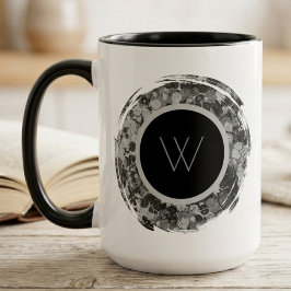 Monochroom Abstract Penseelstreek Monogram Mok