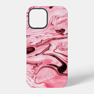 Monochroom Abstract Water Verfkwast,Rood Futuristi iPhone 12 Hoesje