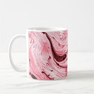 Monochroom Abstract Water Verfkwast,Rood Futuristi Koffiemok