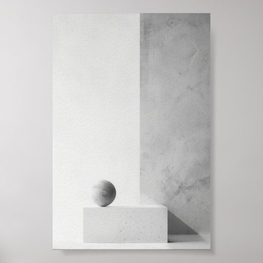 Monochroom Abstracte kunst Poster (Voorkant)