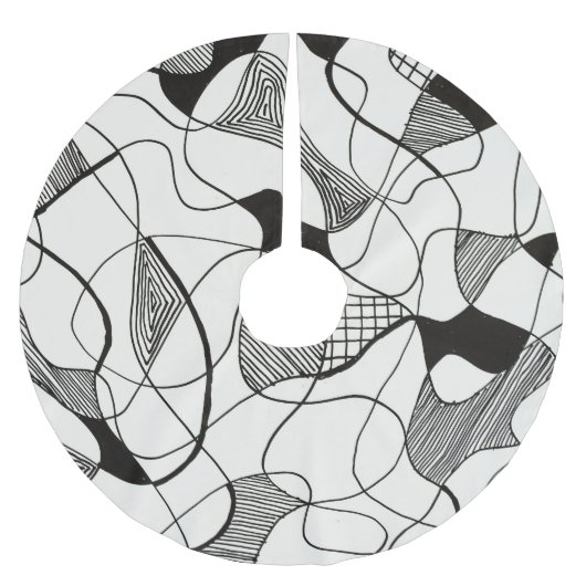 Monochroom Abstracte peninkt schets Kerstboom Rok (Voorkant)