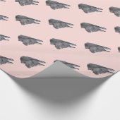 monochroom afbeelding van schattige ezels cadeaupapier (Hoek)