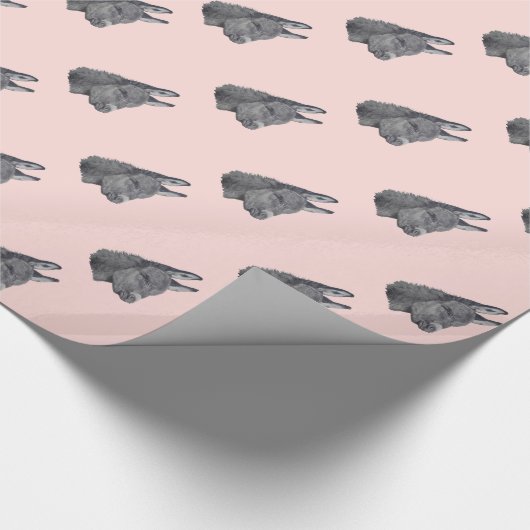 monochroom afbeelding van schattige ezels cadeaupapier (Hoek)
