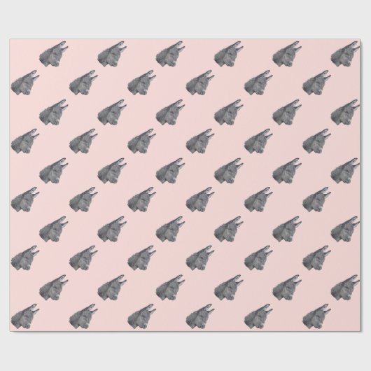 monochroom afbeelding van schattige ezels cadeaupapier (Vlak)