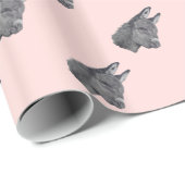 monochroom afbeelding van schattige ezels cadeaupapier (Rol Hoek)