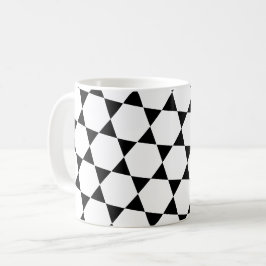 Monochroom B&W Hexagon Honingraat Driehoeken Patro Koffiemok