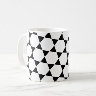 Monochroom B&W Hexagon Honingraat Driehoeken Patro Koffiemok