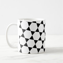 Monochroom B&W Hexagon Honingraat Driehoeken Patro Koffiemok