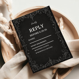Monochroom Barok Elegant RSVP Kaartje