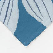 monochroom bloeipatroon fleece deken (Hoek)