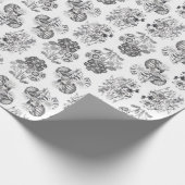 Monochroom bloemen inpakpapier (Hoek)