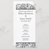 Monochroom Bloemen tattoo bruiloft programma Programmakaart (Voorkant / Achterkant)