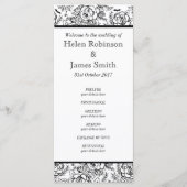 Monochroom Bloemen tattoo bruiloft programma Programmakaart (Voorkant)