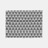 Monochroom Bloemengrid Dekbed Fleece Deken (Voorkant (Horizontaal))