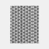 Monochroom Bloemengrid Dekbed Fleece Deken (Voorkant)