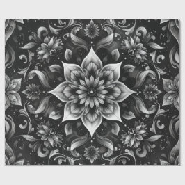  monochroom bloemeninpakpapier cadeaupapier