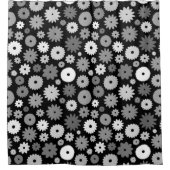 Monochroom Bloemenpatroon Douchegordijn (Voorkant)