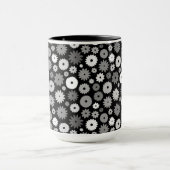 Monochroom Bloemenpatroon Mok (Midden)
