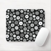 Monochroom Bloemenpatroon Muismat (Met muis)