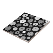 Monochroom Bloemenpatroon Tegeltje (Zijkant)