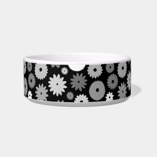 Monochroom Bloemenpatroon Voerbakje