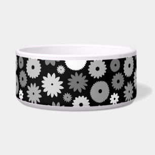 Monochroom Bloemenpatroon Voerbakje