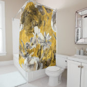 Monochroom bloemenpatroon Waterverf papaverpatroon Douchegordijn (In situ)