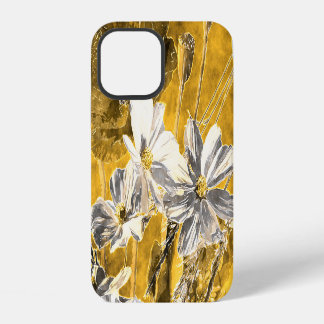 Monochroom bloemenpatroon Waterverf papaverpatroon iPhone 12 Hoesje
