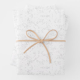 Monochroom Bloemmotief – Elegante Naadloze Kunst Inpakpapier Vel