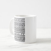 Monochroom Boho Brei Sampler | Tribal Geometrisch Koffiemok (Voorkant links)