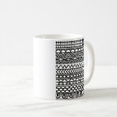 Monochroom Boho Brei Sampler | Tribal Geometrisch Koffiemok (Voorkant rechts)