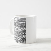 Monochroom Boho Brei Sampler | Tribal Geometrisch Koffiemok (Voorkant links)
