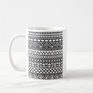 Monochroom Boho Brei Sampler | Tribal Geometrisch Koffiemok