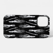 Monochroom Botten Halloween Patroon iPhone Hoesje (Achterkant horizontaal)