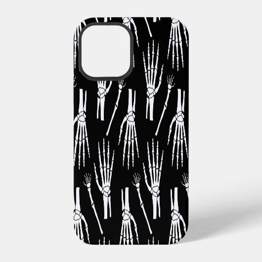 Monochroom Botten Halloween Patroon iPhone Hoesje (Achterkant)