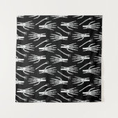Monochroom Botten Halloween Patroon Wandkleed (Voorkant (horizontaal))