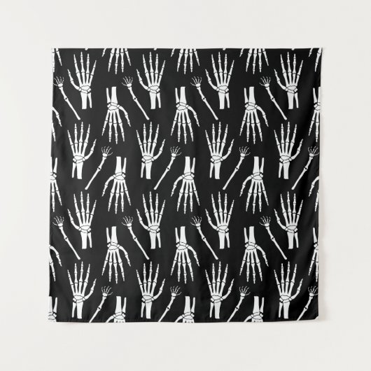 Monochroom Botten Halloween Patroon Wandkleed (Voorkant)