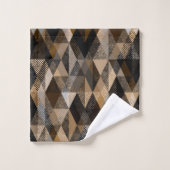 Monochroom bruin ruitvormig gestructureerd bad handdoek (Wasdoekje)