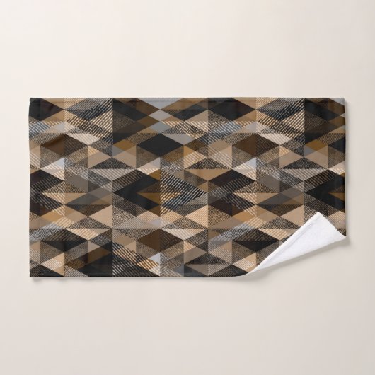 Monochroom bruin ruitvormig gestructureerd bad handdoek (Handdoek)