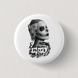 Monochroom Calavera Ronde Button 3,2 Cm