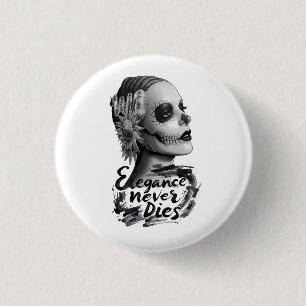 Monochroom Calavera Ronde Button 3,2 Cm