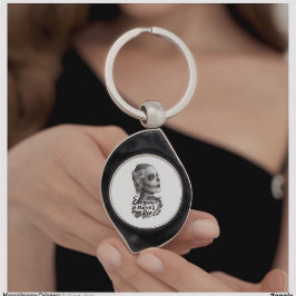 Monochroom Calavera Sleutelhanger