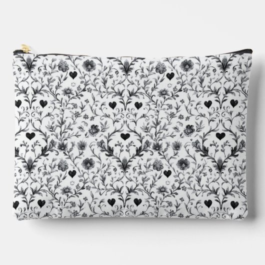 Monochroom Cosmetisch Bloemmotief Etui (Voorkant)
