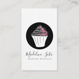 Monochroom Cupcake Bakken Cake Decorateur Visitekaartje