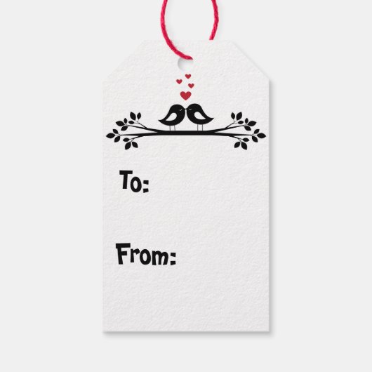 Monochroom Deel de Liefde Cadeaulabel (Achterkant)