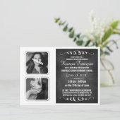 Monochroom, Deluxe Afstudeerder met dubbelfotoalkb Kaart (Staand voorkant)