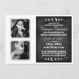 Monochroom, Deluxe Afstudeerder met dubbelfotoalkb Kaart